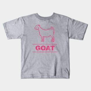 GOAT in Vintage Distressed Text Kids T-Shirt